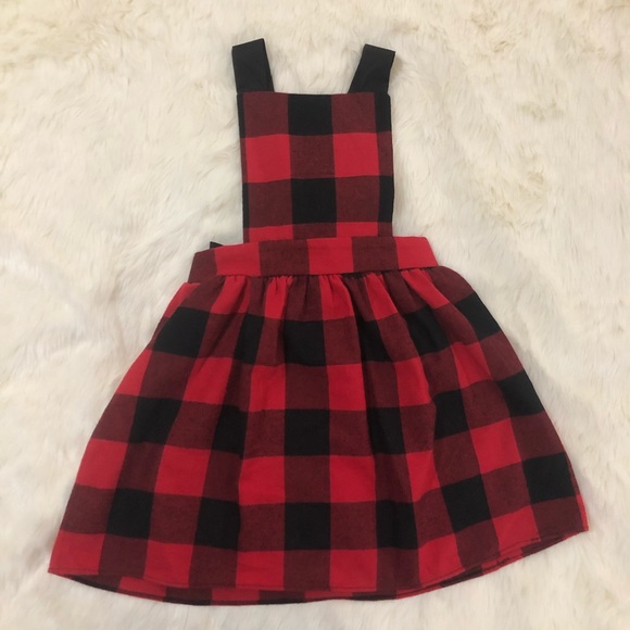 Other - Red Buffalo Plaid Pinafore Dress